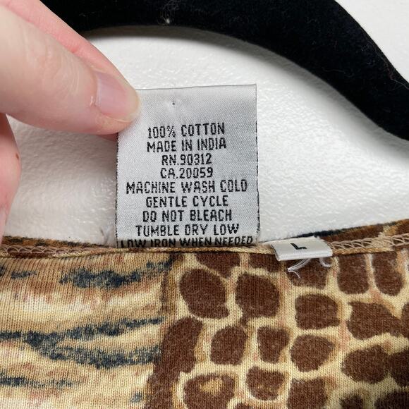 Y2K 2000s 90s Parsley & Sage Animal Print 3/4 sleeve top artsy avant garde L - Picture 9 of 9